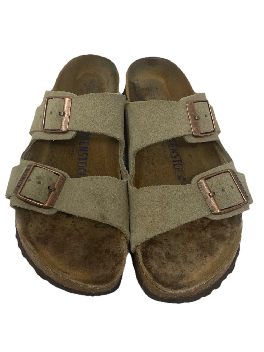 Birkenstock Arizona Taupe Suede Leather Sandals EU 38 US 7 Narrow Width